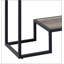 Console en chêne rustique et noir avec 2 tablettes