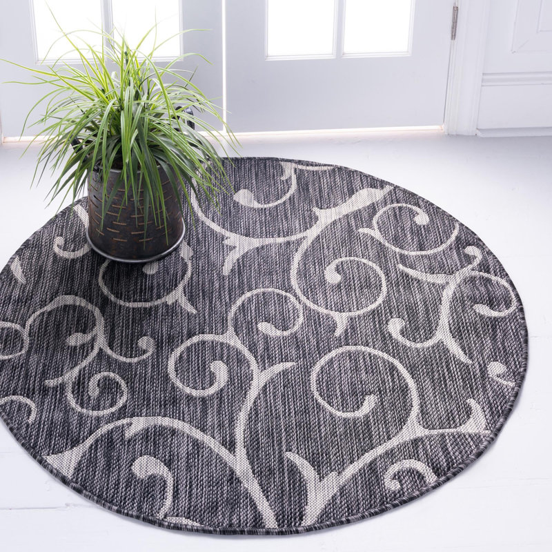 Tapis d'extérieur Kona couleur ardoise, Rond 13 pi