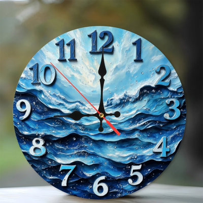 Ocean Wave Wall Clock Hand Painted Art