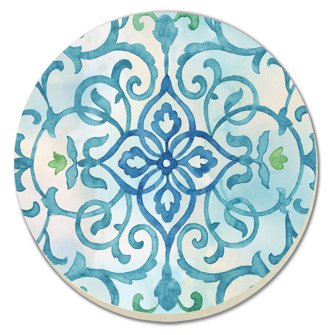 Stoneware Round 4 Piece Coaster Set (Set of 4) Bungalow Rose