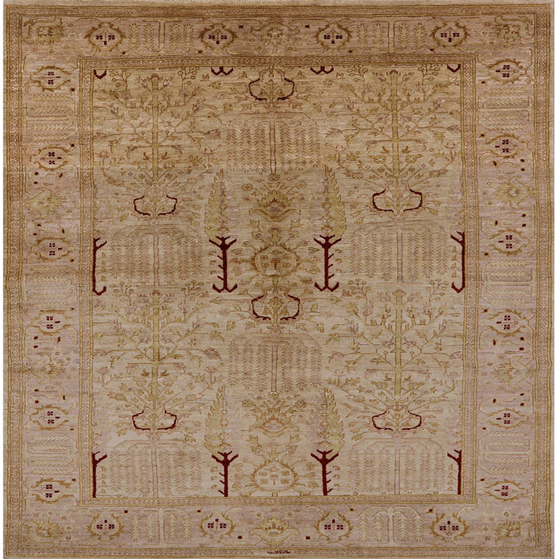Tapis oriental beige, Carré 5 pi