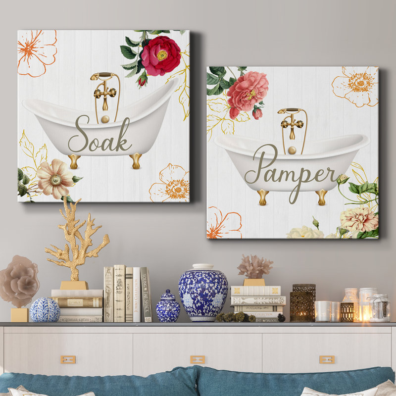 Soak - ensemble de 2 impressions, H 10 po x l 20 po x P 1 po, Toile tendue