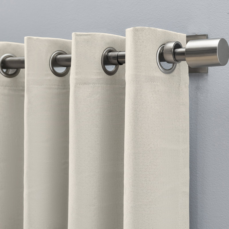 Stephane Premium Thermal Blackout Textured Grommet Short Single Curtain Panel, 50" W x 54" L, Parchment