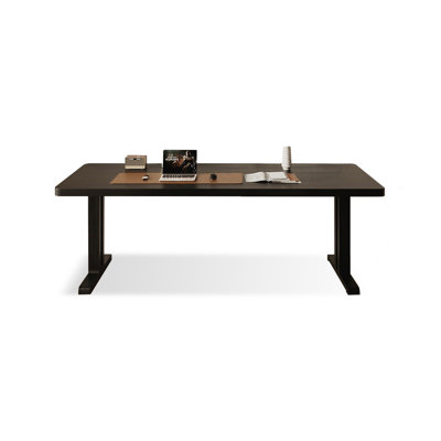 Bureau d'écriture rectangulaire en bois massif noir