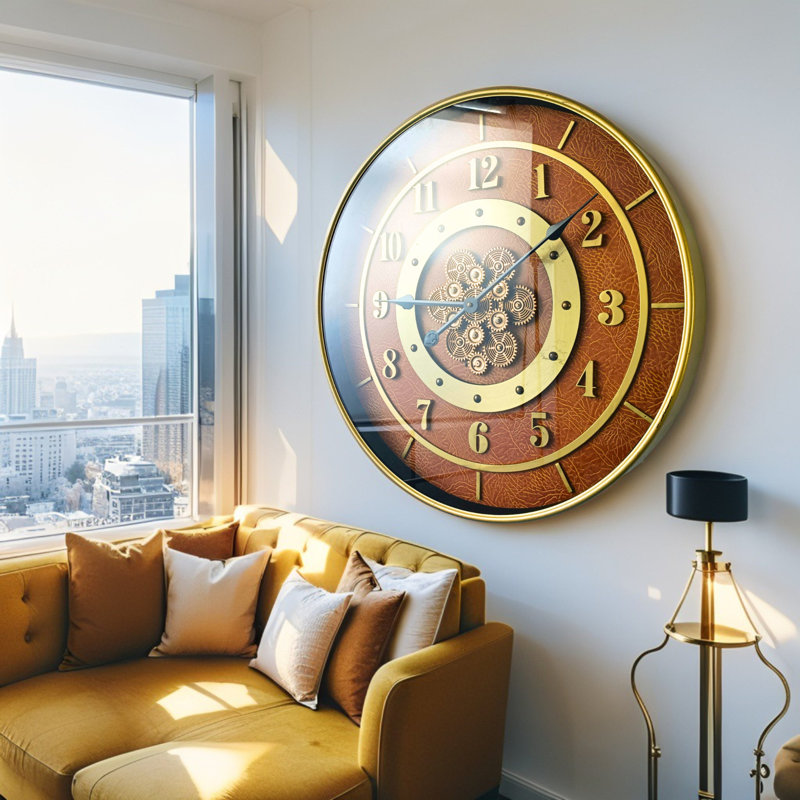 THE GEARS CLOCK Wall Clock with Real Moving Gears SD-LI_ 24 in Round MALMO