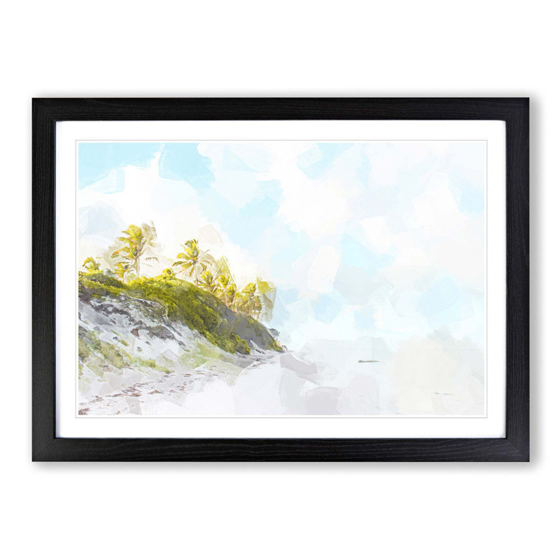 Beach in Pernambuco Brazil in Abstract - Picture Frame Graphic Art Print, Black Framed, 62cm H x 87cm W x 2cm D