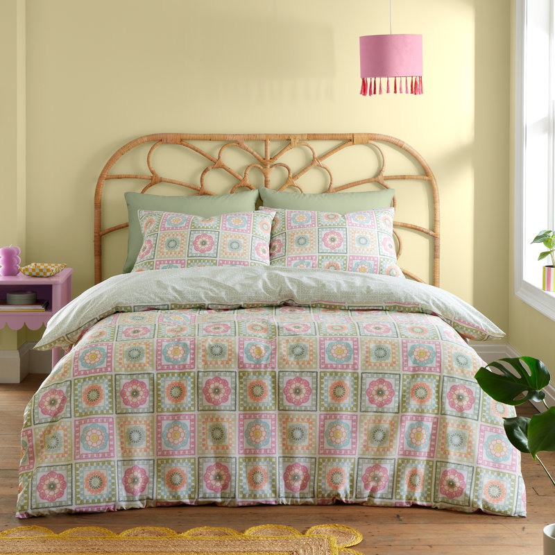 Crochet Print Duvet Cover Set, Kingsize - 2 Standard Pillowcases
