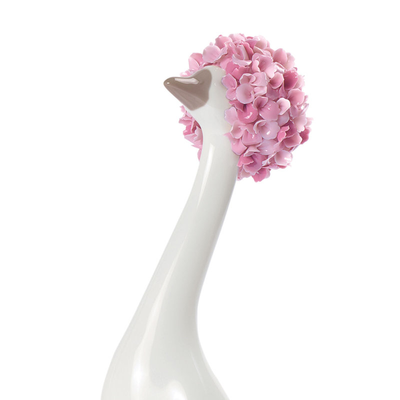 Goossiping Goose Figurine, Pink