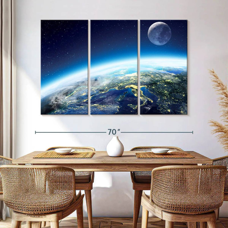 Oberle City Lights From Space, 42" H x 65" W