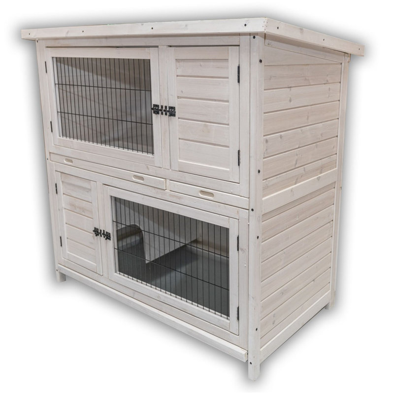 Cage à lapin résistante aux intempéries avec rampe 