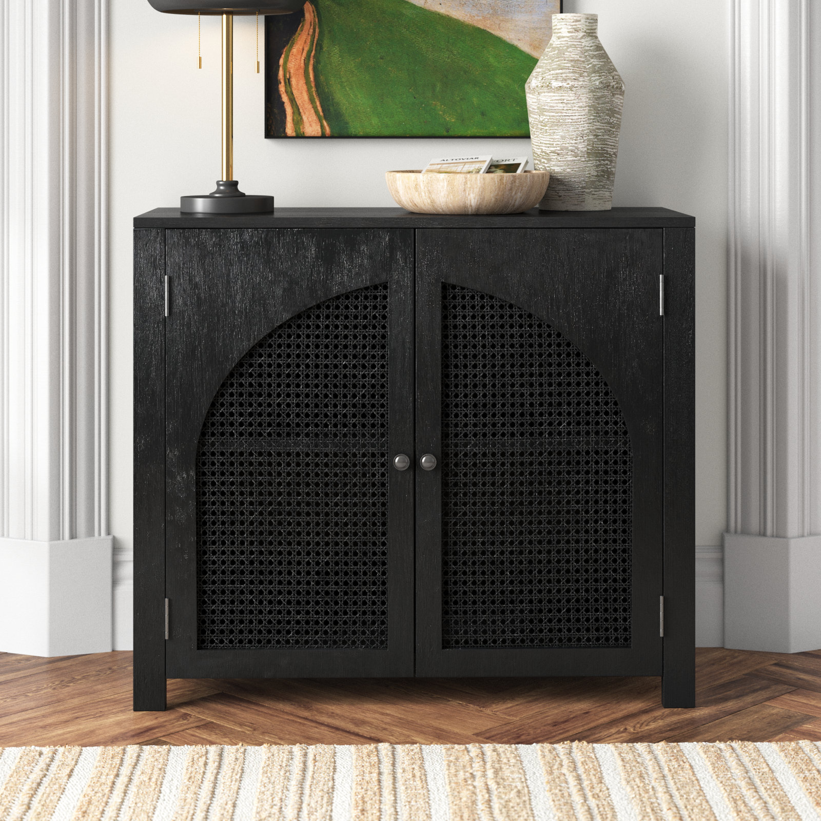 Tyche 2 -Door Storage Cabinet, Black