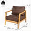 Élégant fauteuil club d'extérieur avec structure en bois d'acacia, dossier en corde et coussins hydrofuges pour patio / cour arrière / terrasse