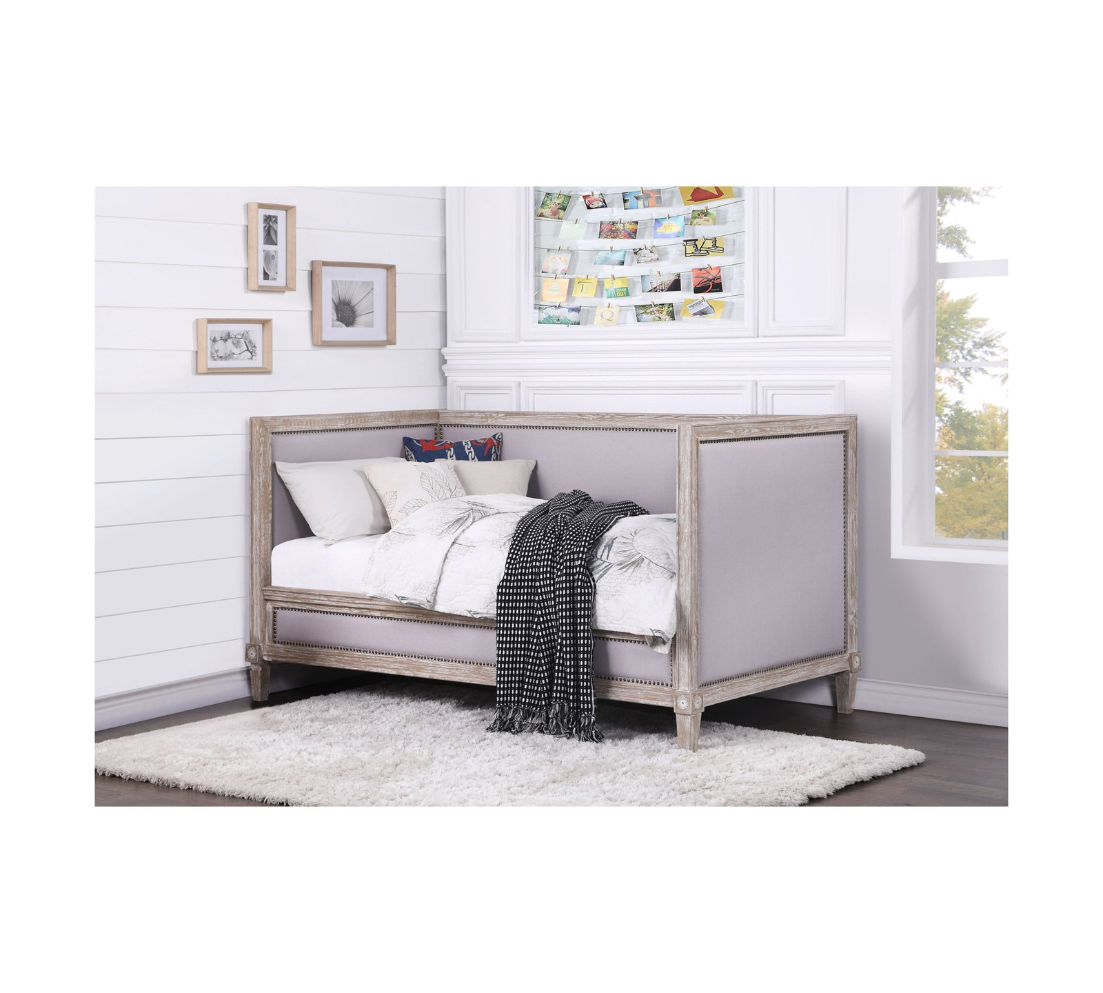 Daybed - Twin, Beige/Weathered Oak