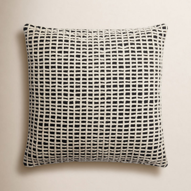 Strasbourg Plaid Cotton Blend Reversible Throw Pillow, Pillow Cover Only - No Insert, Orange/Ivory