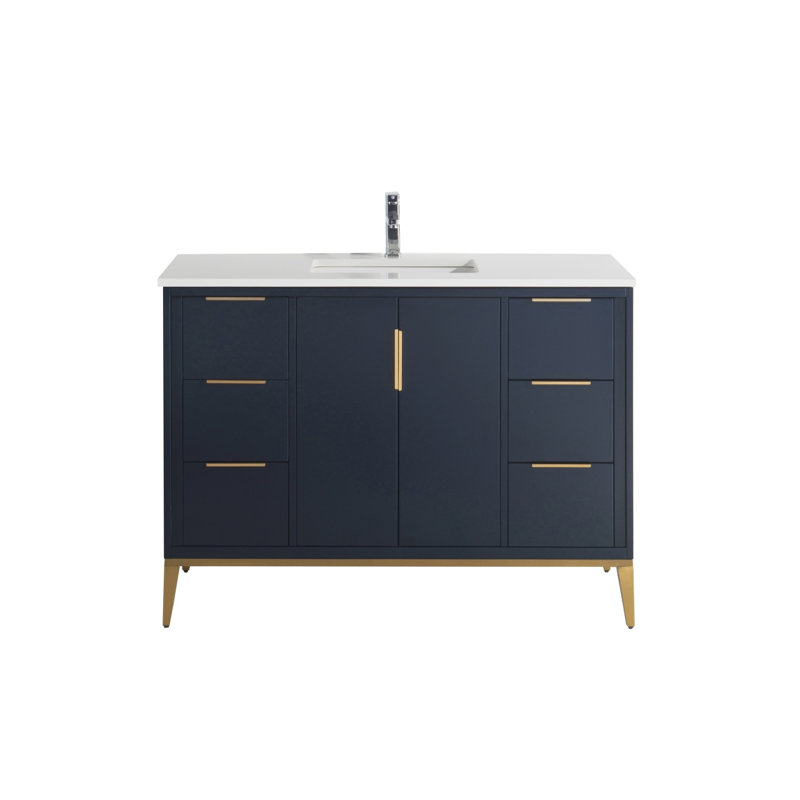 Ensemble de meuble-lavabo simple 48 po Brooksby, Bleu