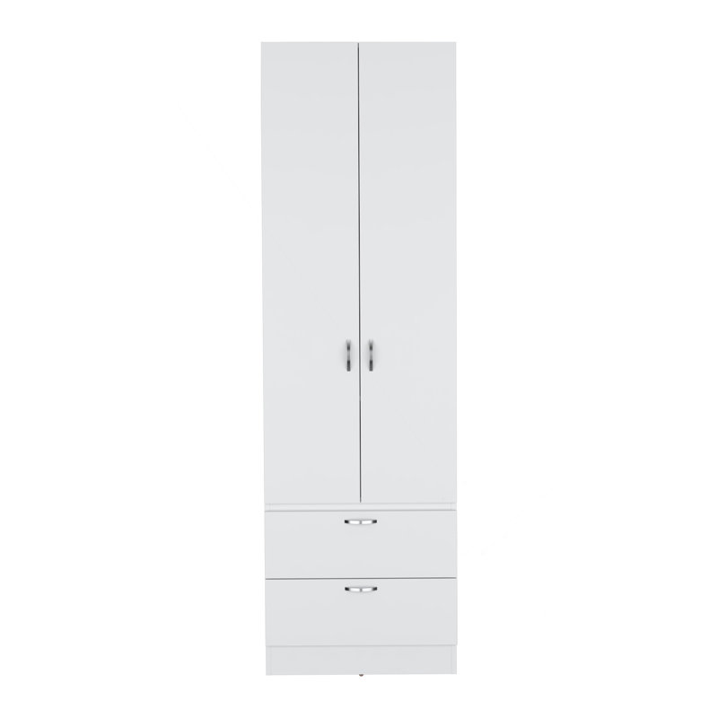 Armoire-penderie à armoire haute 76 po avec 2 tiroirs Vico, Noir