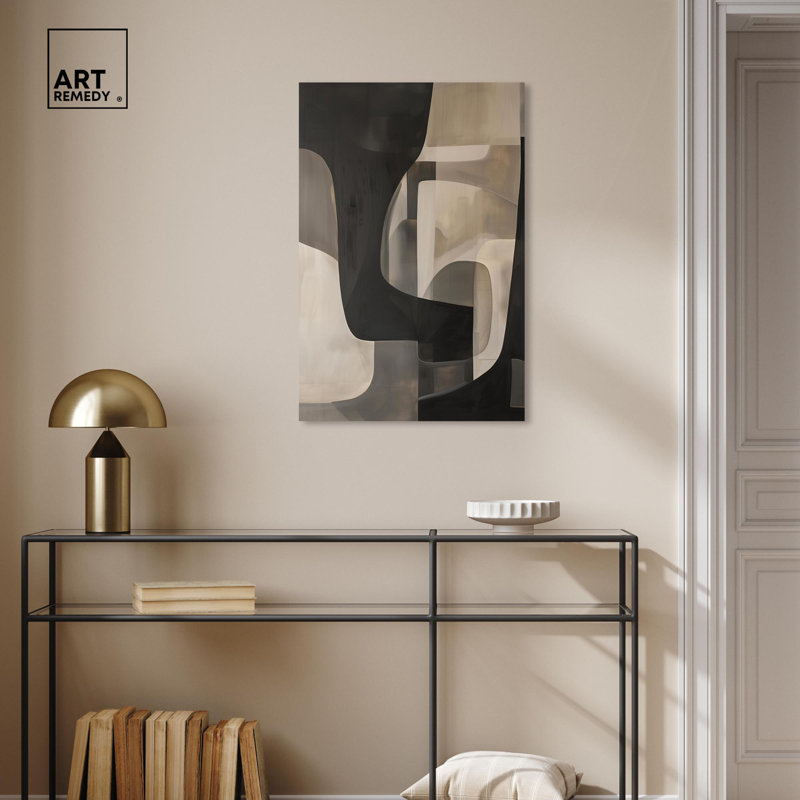 Modern Neutral Abstract Canvas Wall Art, 30" x 20"