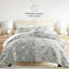 Ensemble de courtepointe légère - couvre-lit matelassé toutes saisons - motif floral texturé-105628168-105628171