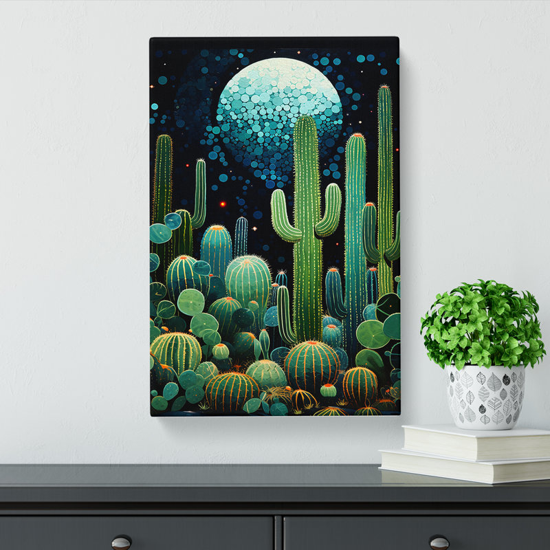 Cactus Orphism - Wrapped Canvas, 76cm H x 50cm W x 3cm D