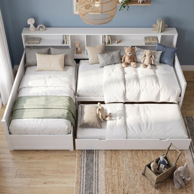 L-Shaped Storage Daybed With Trundle