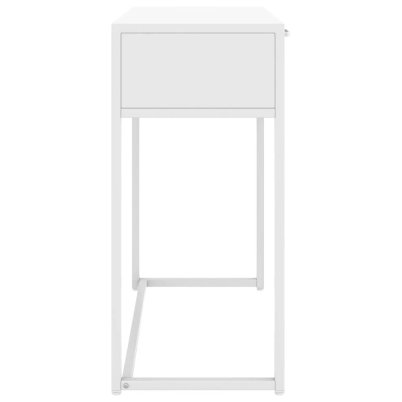 Console Table Entryway Table Hall Narrow Side Table with Drawer Steel, White