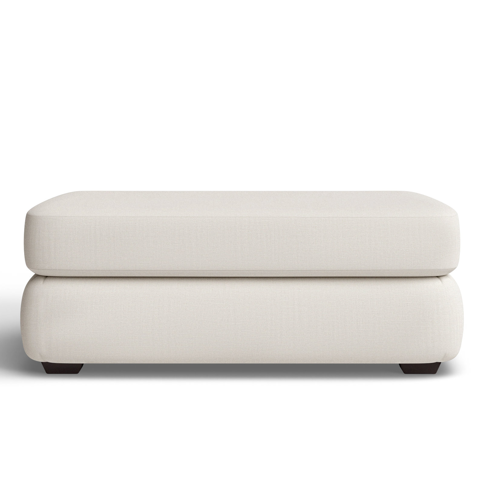 Emilio 49" Cotton Upholstered Ottoman, Conversation Pearl