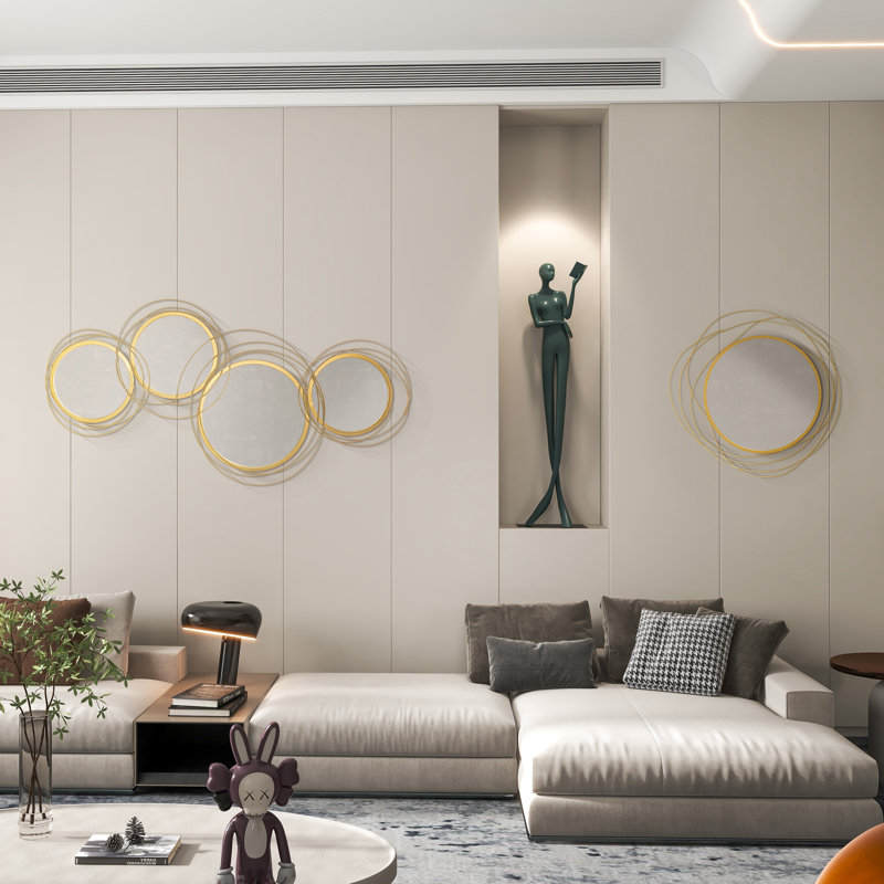 Daxten Metal Flat Wall Mirror, Gold