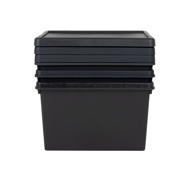 Wham Bam 24L H.Duty Box & Lid Pack of 3 Black Recycled