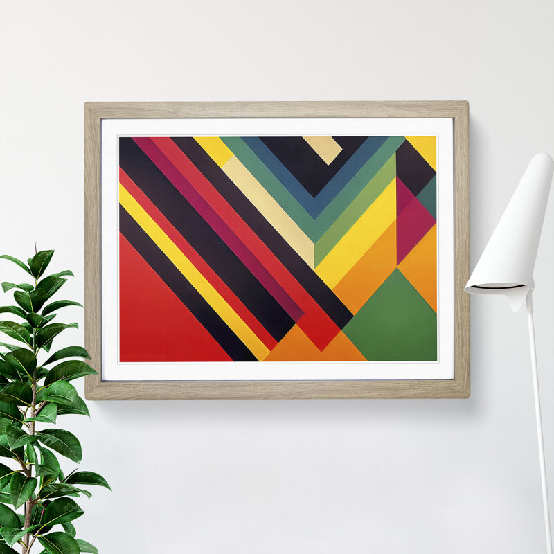 Retro - Single Picture Frame Print, 25cm H x 34cm W x 2cm D, Oak Framed