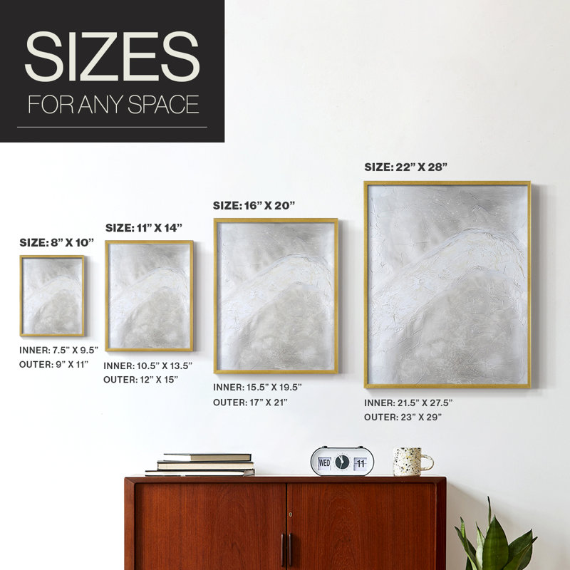 Snowdrift I-Premium Framed Print -Ready to Hang - No Nails Required - No Nails Required, Gold, 11" H x 18" W