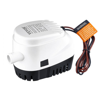 Pompe de cale, pompe à eau de cale submersible automatique pour bateau avec interrupteur à flotteur de 1 100 gallons / heure, pompe de cale pour petit bateau, pompe de cale électrique pour bateaux, étangs, piscines, sous-sols