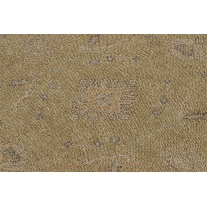 Distressed Homage Hand Knotted Wool Geometric Area Rug, Rectangle 10' x 14'