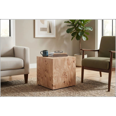 Table basse carrée en bois aggloméré de style naturel