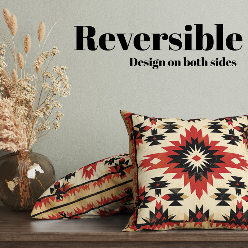 Reversible Pillow Cover, 22"H x 22"W