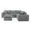 Canapé modulaire en forme de L de 107 po avec deux repose-pieds amovibles en forme de L pour le salon, canapé confortable avec coussins décoratifs et bricolage-1092575656