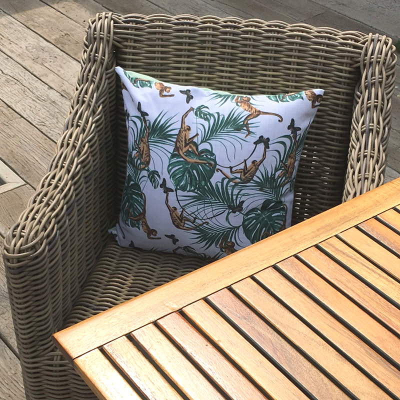 Bridgetown Monkey Indoor / Outdoor Square Throw Pillow Cover, 45cm H x 45cm W x 45cm D
