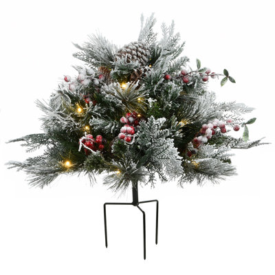 18in. Snowhaven Urn Filler with Battery Operated LED Lights