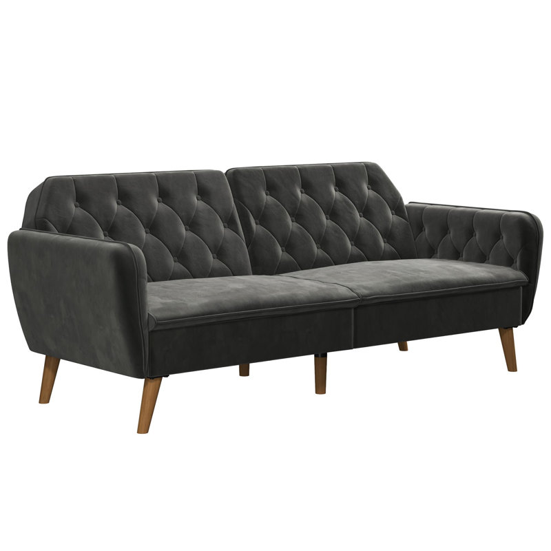 Magrans 3 Seater Velvet Sleeper, Grey