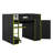 Full Size Wood Loft Bed With Desk,Wardrobe,Ample Storage Space And RGB LED Light-117530356