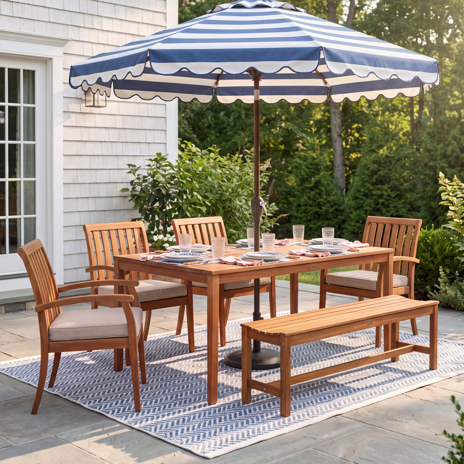 Kinsler 64" Eucalyptus Patio Dining Set