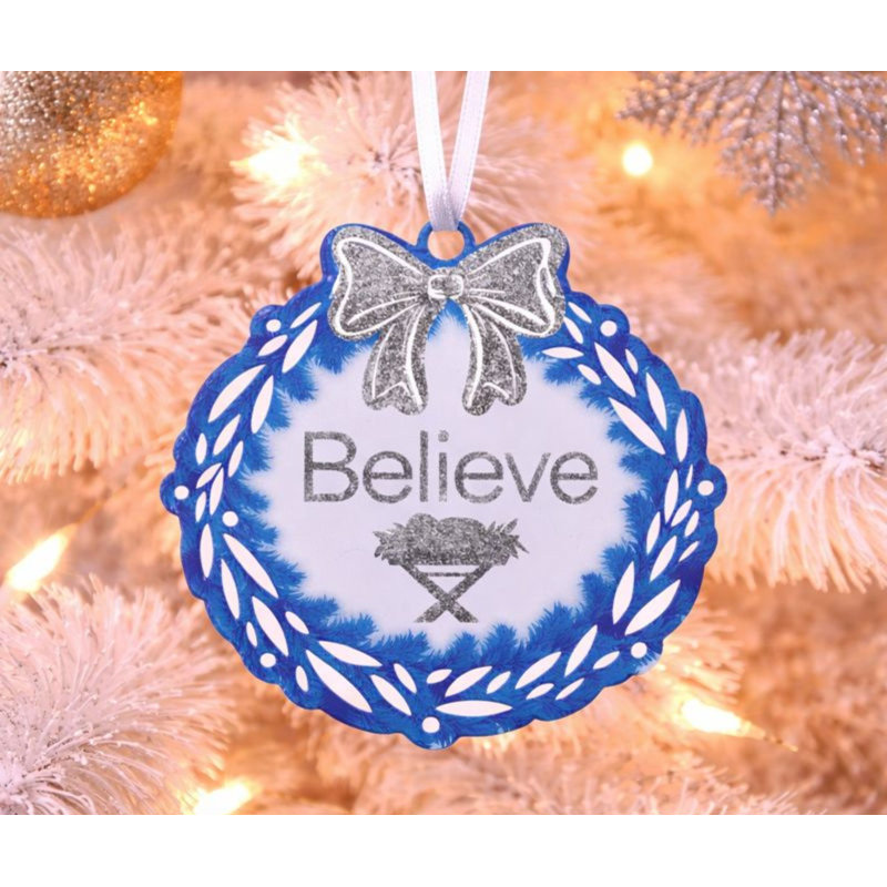 Couronne ornementale 4 "Believe Wreath Bow
