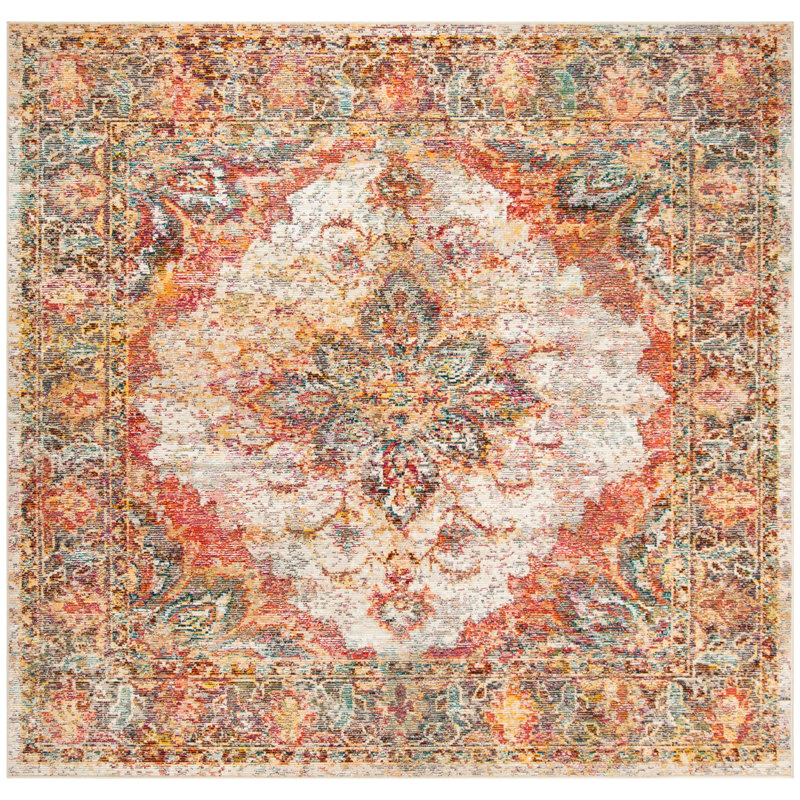 Mabel Crystal Performance Oriental Rug, Square 7'