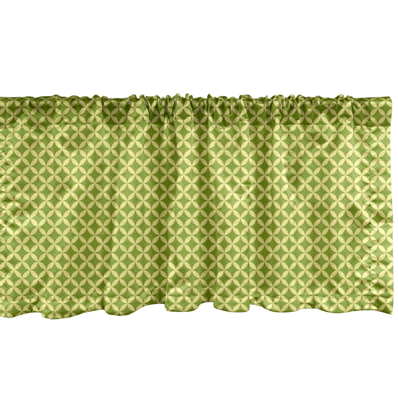 Ensemble de 2 cantonnières romantiques Ambesonne Love Blossom, 54 po x 12 po, vermillon, noir et blanc