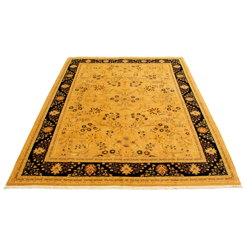 Tapis décoratif en laine noué à la main de conception unique 8 pi 11 po x 12 pi 1 po noué à la main New Age