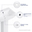 Eclisse 22.25"W x 34.5"H White Vitreous China U-Shaped Two-Piece Pedestal Bathroom Sink with Overflow, Single Faucet Hole