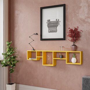 Yellow Floating Shelf/ Book Shelf/ Entryway Shelf/ Floating Console/  Nightstand/ Mesita De Noche/ Table De Nuit/ Bedroom Storage/ Interiors 