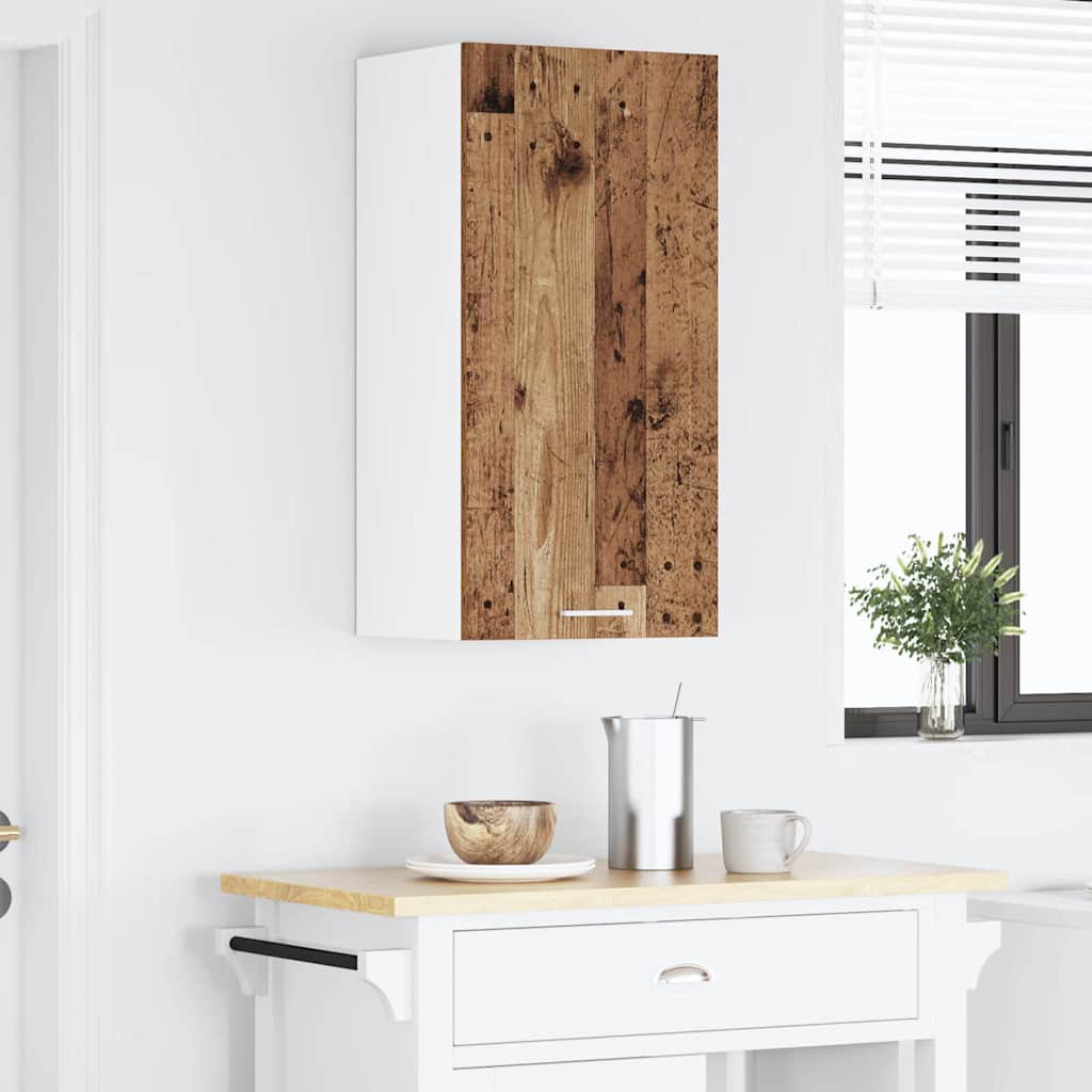 Vidaxl Hanging Cabinet Riga Artisan Oak And White 40 X 31 X 80 Cm