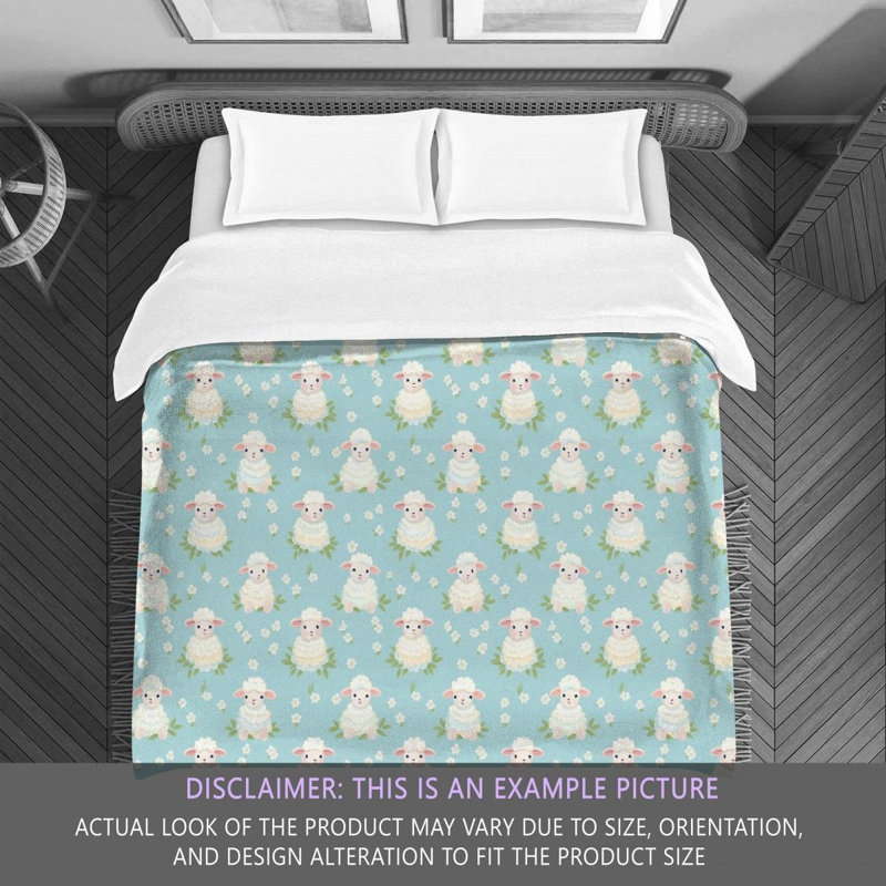 Sheep Blue Cream Bedding, Queen Comforter