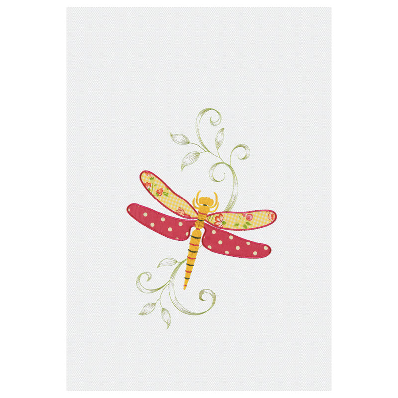 Serviette de cuisine rose en libellule