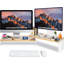 Support de moniteur en bois réglable, adapté aux bureaux, support double couche double avec pieds en acrylique, support d'organisation de tablettes de bureau, adapté aux ordinateurs portables, PCS, imprimantes, ordinateurs